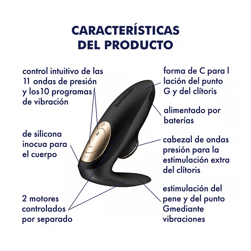 SATISFYER Pro 4 Couples vibrador para parejas con Air Pulse