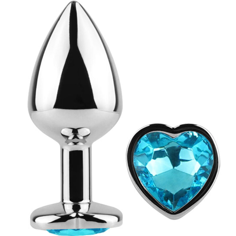SECRETPLAY - METAL BUTT PLUG CORAZàN AZUL TALLA S 7 CM