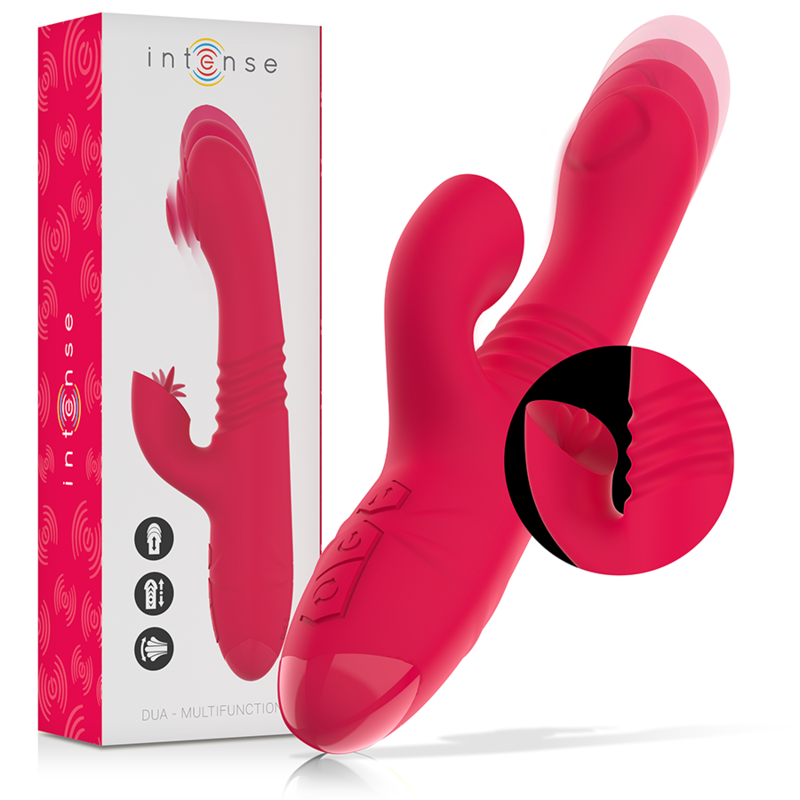 INTENSE - DUA VIBRADOR MULTIFUNCIàN RECARGABLE UP & DOWN CON LENGUA ROJO