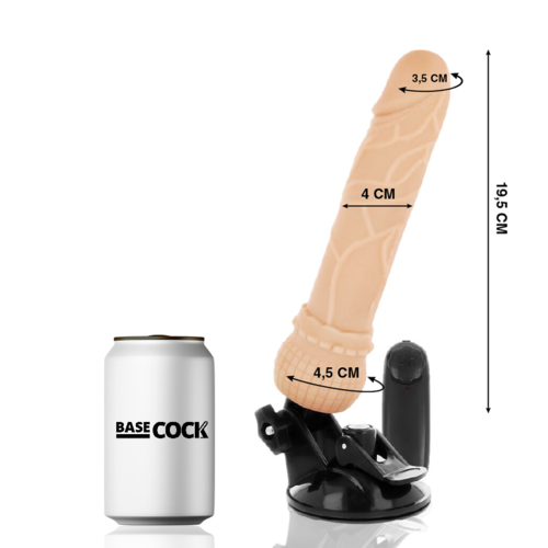 BASECOCK - VIBRADOR REALISTICO CONTROL REMOTO NATURAL 19 CM -O- 4 CM
