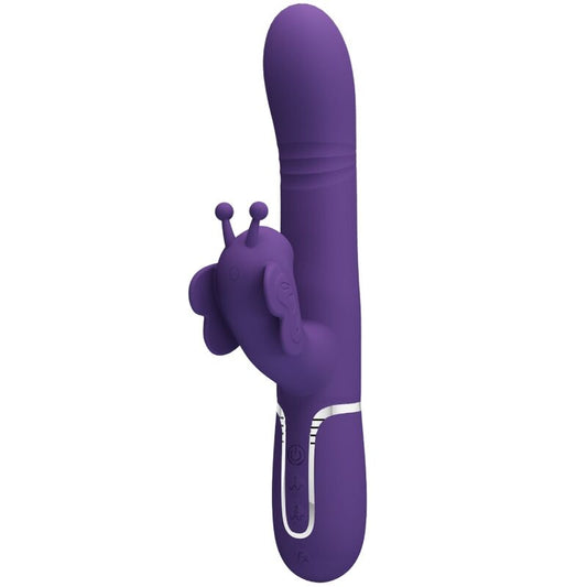 PRETTY LOVE - VIBRADOR RABBIT MULTIFUNCIàN 4 EN 1 MARIPOSA MORADO