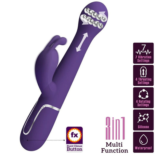 PRETTY LOVE - DEJON VIBRADOR RABBIT 3 EN 1 MULTIFUNCIàN MORADO