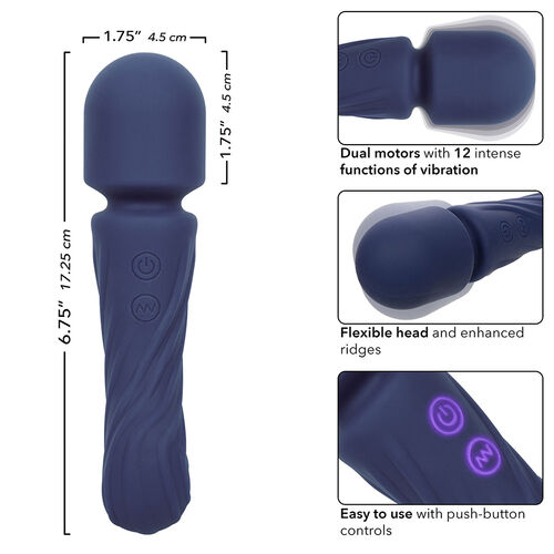 CALEXOTICS - CHARISMA ALLURE MASAJEADOR DOBLE MOTOR 12 FUNCIONES 17;25 CM X 4;5 CM MORADO