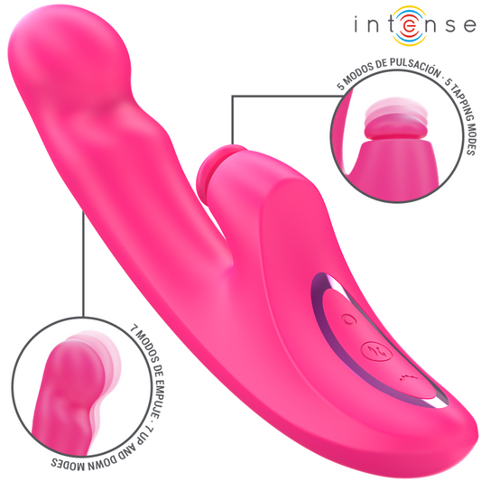 INTENSE - EMI VIBRADOR 13;5 CM MULTIFUNCIàN 3 EN 1 10 VIBRACIONES ROSA