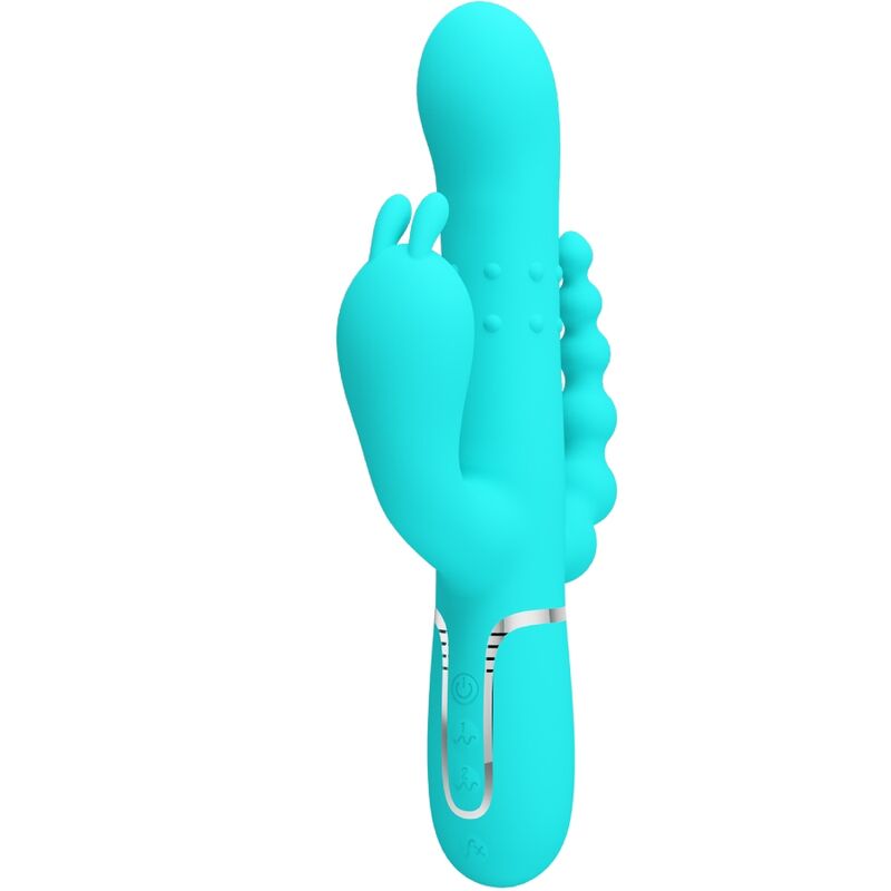 PRETTY LOVE - CAMMY TRIPLE VIBRADOR RABBIT MULTIFUNCIàN 4 EN 1 AZUL