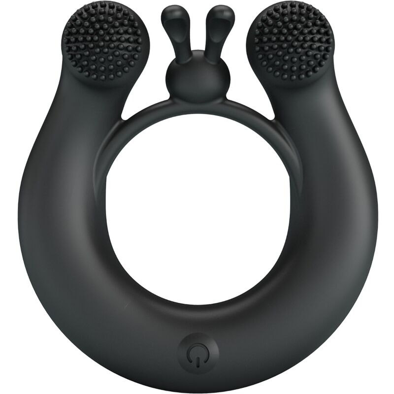 PRETTY LOVE - DAHLIA ANILLO VIBRADOR + ESTIMULADOR DE CLÖTOIS 12 VIBRACIONES NEGRO