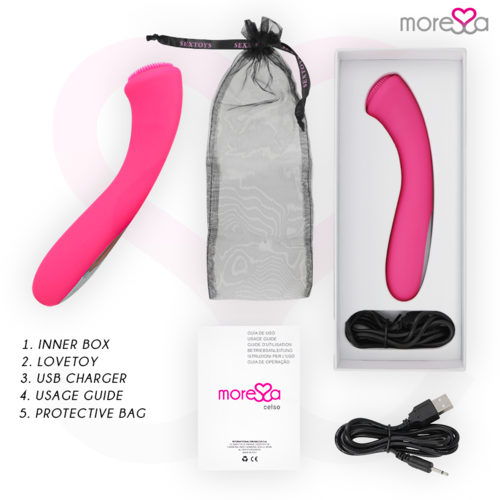 MORESSA - CELSO MASAJEADOR DUO PUNTO G Y SUERO PELVICO PREMIUM SILICONE RECARGABLE