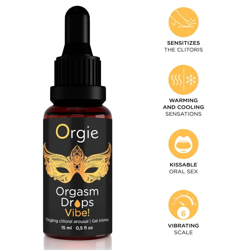 ORGIE - Orgasm Drops Vibe! Gotas Estimulantes Efecto Vibrante para Clítoris 15 ml