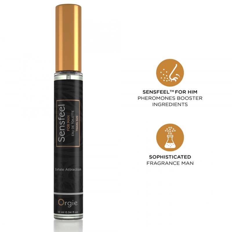 ORGIE - Sensfeel Eau de Toilette con Potenciador de Feromonas Tamaño Viaje para Hombre 10 ml