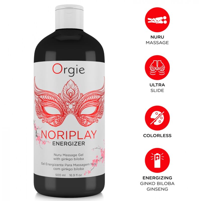 ORGIE - Noriplay Energizer Gel Nuru Estimulante para Masaje Cuerpo a Cuerpo 500 ml