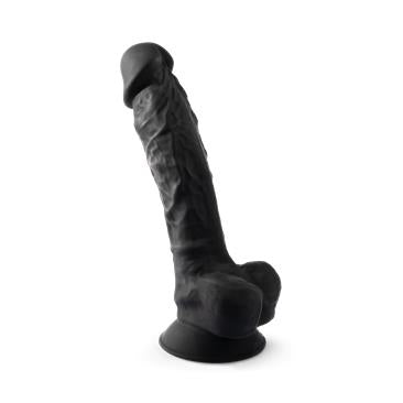 SILEXD Dildo Realista Dual Density 8” Negro con Ventosa y Compatible con Arnés – Silicona Silexpan