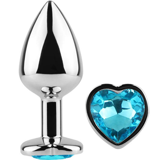 SECRETPLAY - METAL BUTT PLUG CORAZàN AZUL TALLA S 7 CM