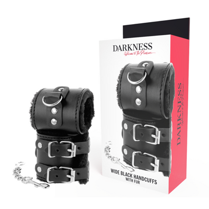 Darkness Esposas BDSM de Cuero Ajustables con Forro Interior