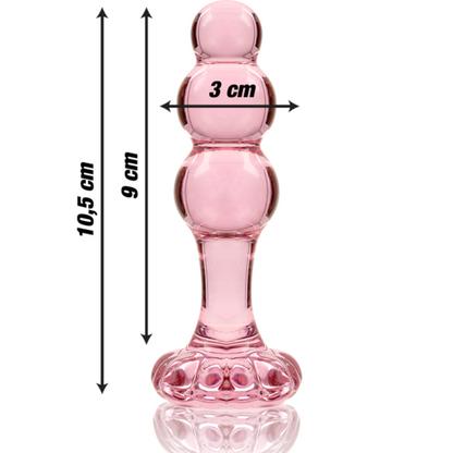 NEBULA SERIES BY IBIZA Modelo 1 - Plug Anal de Cristal Rosa 10,5 cm