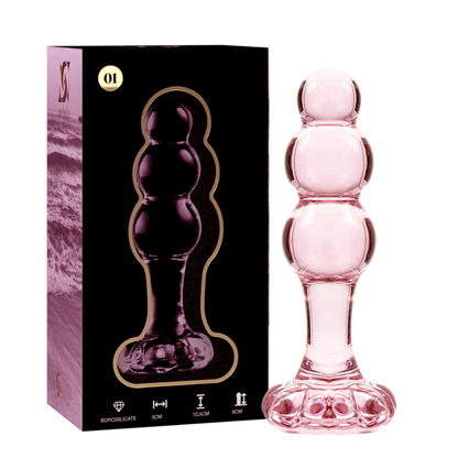 NEBULA SERIES BY IBIZA Modelo 1 - Plug Anal de Cristal Rosa 10,5 cm