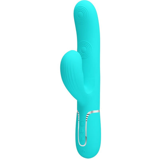 PRETTY LOVE - PERLITA VIBRADOR PUNTO G 3 EN 1 MULTIFUNCIàN VERDE AGUA