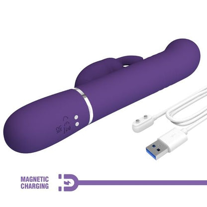 Pretty Love Coale Vibrador Rabbit 4 en 1 Morado – Rotación, Empuje y Doble Estimulación