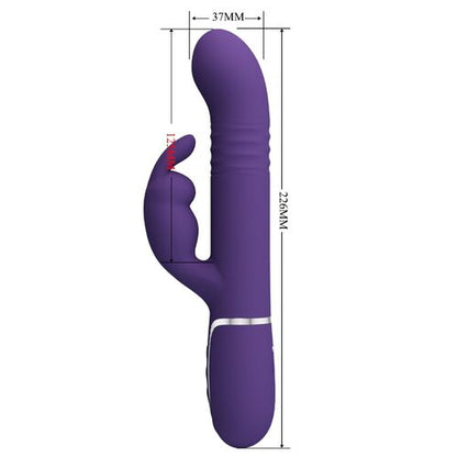 Pretty Love Coale Vibrador Rabbit 4 en 1 Morado – Rotación, Empuje y Doble Estimulación