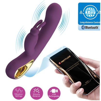 Pretty Love Liam Vibrador Rabbit con App Control Remoto Punto G y Clítoris Morado