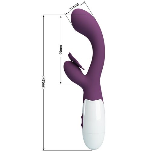 Pretty Love Butterfly Kiss Vibrador Rabbit Estimulador Punto G y Clítoris 30 Modos Morado
