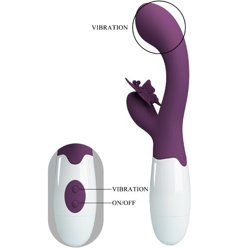 Pretty Love Butterfly Kiss Vibrador Rabbit Estimulador Punto G y Clítoris 30 Modos Morado