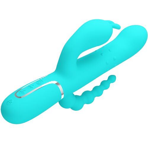 PRETTY LOVE - CAMMY TRIPLE VIBRADOR RABBIT MULTIFUNCIàN 4 EN 1 AZUL
