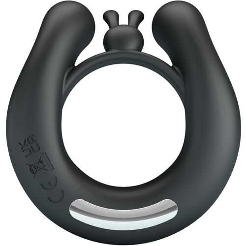PRETTY LOVE - DAHLIA ANILLO VIBRADOR + ESTIMULADOR DE CLÍTORIS 12 VIBRACIONES NEGRO