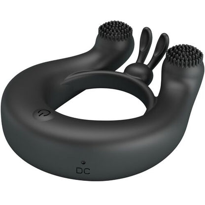 PRETTY LOVE - DAHLIA ANILLO VIBRADOR + ESTIMULADOR DE CLÍTORIS 12 VIBRACIONES NEGRO