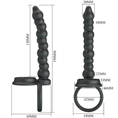 PRETTY LOVE - DILLION ANILLO DOBLE PENETRACIÓN COCK RING BLACK