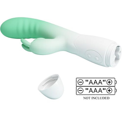 Pretty Love Cerberus Vibrador Rabbit Efecto Lengua 30 Vibraciones Silicona Verde