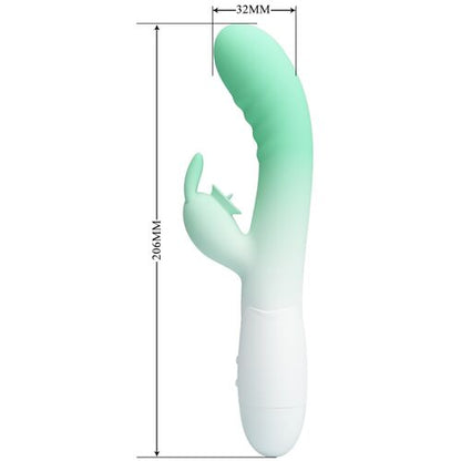 Pretty Love Cerberus Vibrador Rabbit Efecto Lengua 30 Vibraciones Silicona Verde