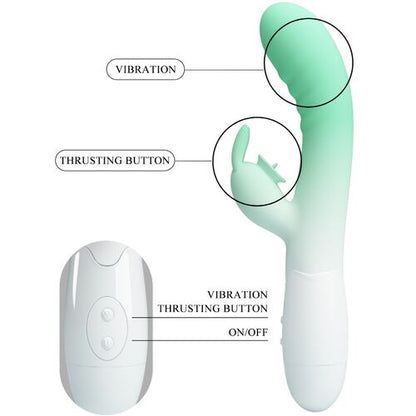 Pretty Love Cerberus Vibrador Rabbit Efecto Lengua 30 Vibraciones Silicona Verde