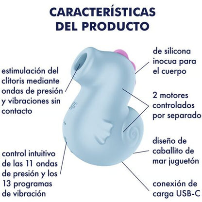 Satisfyer Sea Pony Estimulador Air Pulse con Vibración Clítoris Recargable USB C