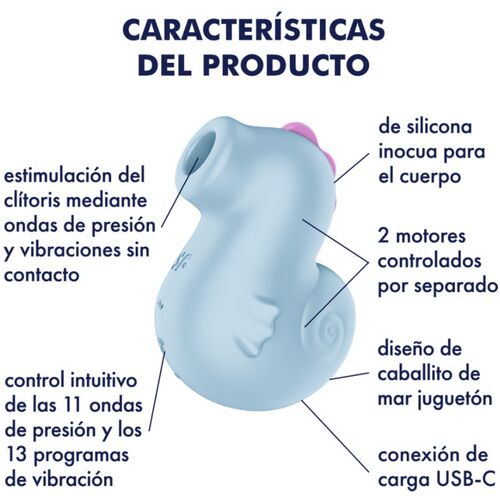 Satisfyer Sea Pony Estimulador Air Pulse con Vibración Clítoris Recargable USB C