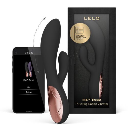 LELO INA Thrust Vibrador Rabbit con Empuje Recargable Negro