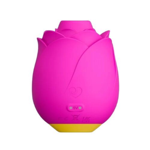 Vista frontal del succionador de clítoris ROMP Rose 2.0 rosa