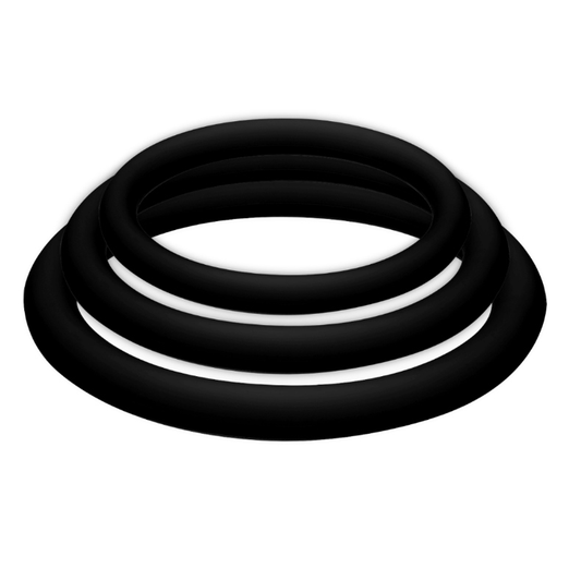 JOYDIVISION POTENZDUO - PLUS PACK 3 ANILLOS PARA PENE NEGRO - S; M; L