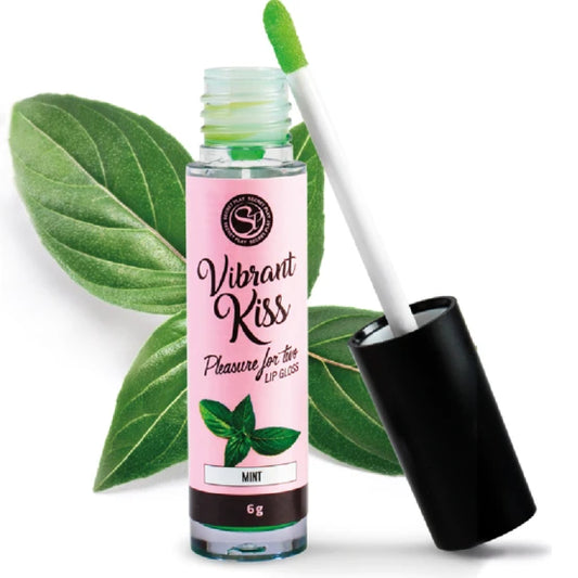 SECRETPLAY Vibrant Kiss | Lip Gloss Comestible de Menta con Efecto Vibrante
