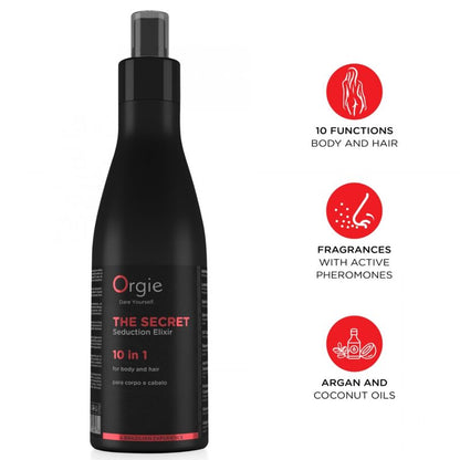 ORGIE The Secret Seduction Elixir 10 en 1, loción para cuerpo y cabello, 200 ml