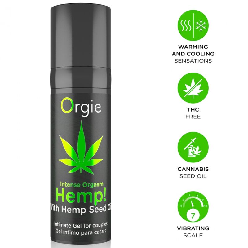 ORGIE - Hemp! Intense Orgasm Gel íNtimo Multisensación con Aceite de Cáñamo 15 ml