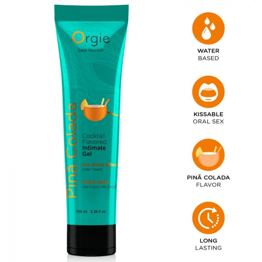 ORGIE - Lube Tube Cocktail Piña Colada Gel íNtimo Besable Base Agua 100 ml