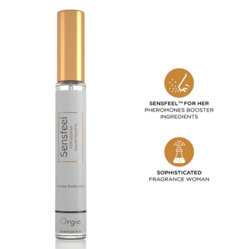 ORGIE - Sensfeel Eau de Toilette con Potenciador de Feromonas Tamaño Viaje para Mujer 10 ml